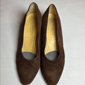 Gucci Women's Dark Brown Suede Flats